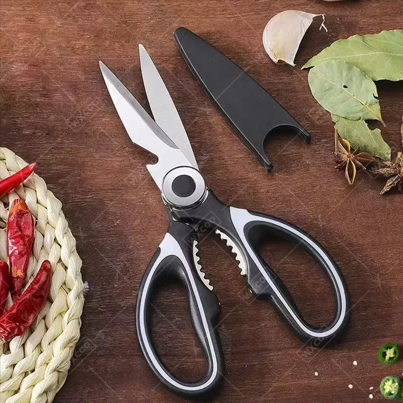 WXCOO Multifunktionale Küchenschere aus Edelstahl als Hühnerknochenschere und Schneidmesser für Fisch und Fleisch - Bild 2