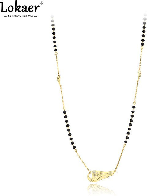 Lokaer Choker Halskette Edelstahl, Schwarz, Kristall, Damen - Bild 1