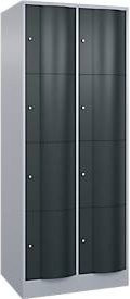 C+P Schließfachschrank Resisto mit 2 Abteilen und 8 Fächern, Weißaluminium/Anthrazitgrau, B/T/H: 77,2 x 64,0 x 195,0 cm - Bild 1