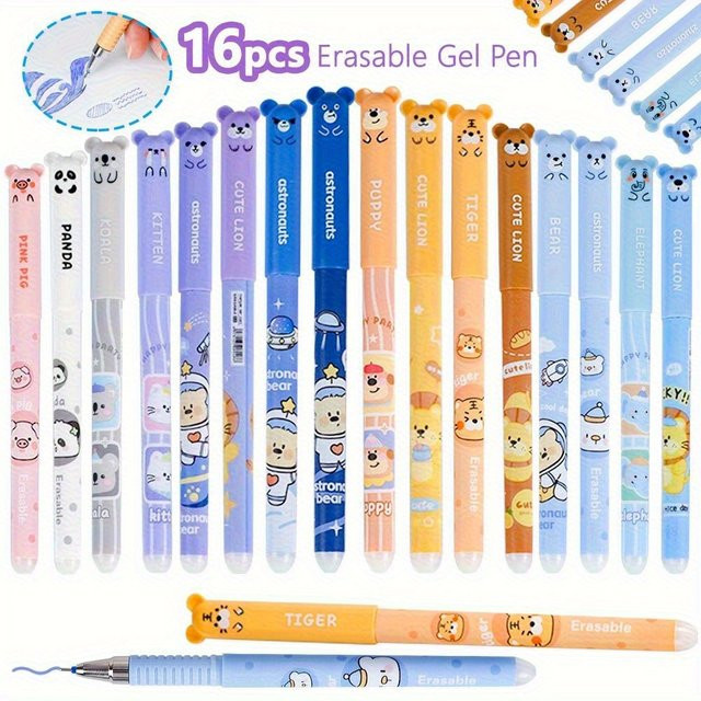 4er Set löschbare Gelstifte mit blauer Tinte und feiner Spitze für Schule und Büro - Bild 1
