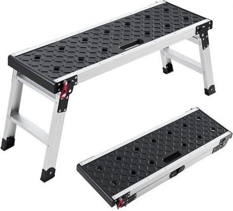 VEVOR Klappbare Arbeitsplattform aus Aluminium in Silber, Tragbare Plattformleiter mit Verriegelung, Belastbarkeit 226,8 kg, B/T: 91,0 x 31,0 cm, Höhe: 42,0 cm - Bild 1