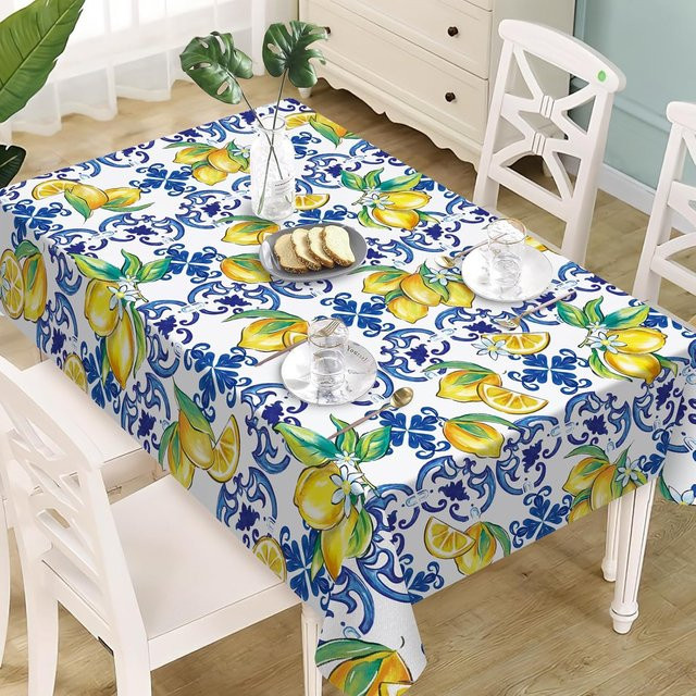 Rechteckige Tischdecke mit Sommer-Zitronen-Motiv von JMG Household Supplies, Mehrfarbig, B/T: 100 x 160 cm - Bild 1
