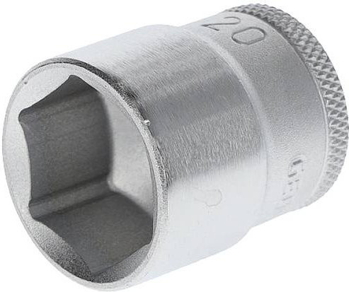 Gedore Steckschlüsseleinsatz 6-kant, 3/8 Zoll Antrieb, Weite: 20 mm, silber - Bild 1