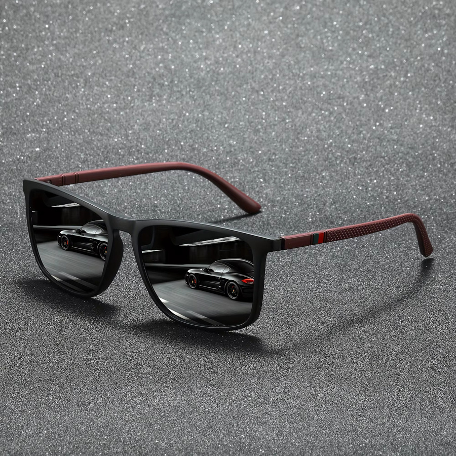 VEGUEROS Sonnenbrille, quadratisch, Vollrand, schwarz, Kunststoff, polarisiert - Bild 4