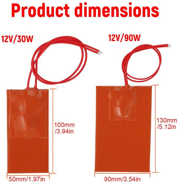 KingHui 12V Heizkissen mit Thermostat und selbstklebender Rückseite für Kraftstofftanks in Orange - Bild 1