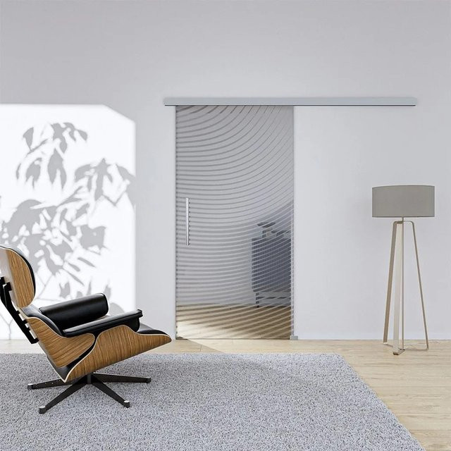 Hansaglas Glasschiebetür Cora 1 Komplettset in Silber, Transparent, DIN Rechts, B: 90 cm, H: 205 cm - Bild 1