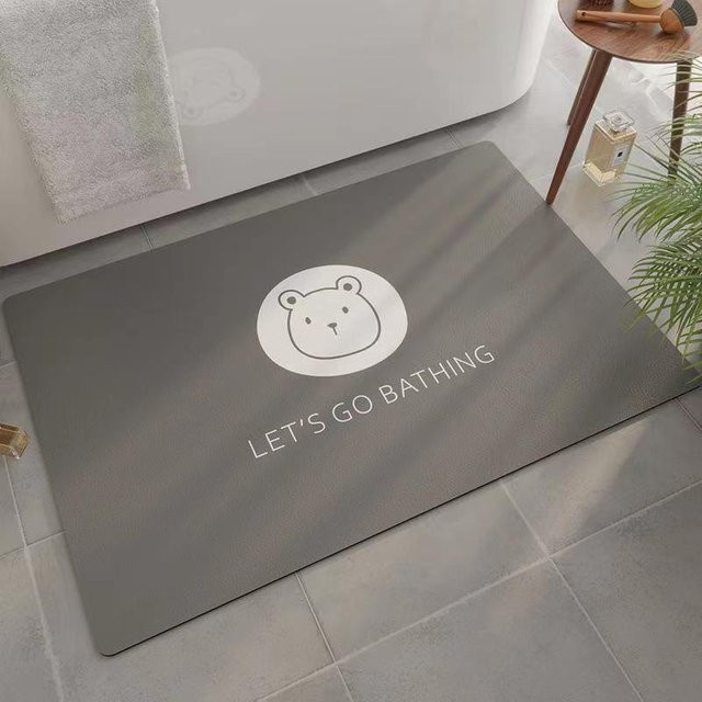 Yiran Furniture Cartoon Badezimmer Matte, rutschfest und schnelltrocknend, Grau, B/T: 60 x 40 cm - Bild 1