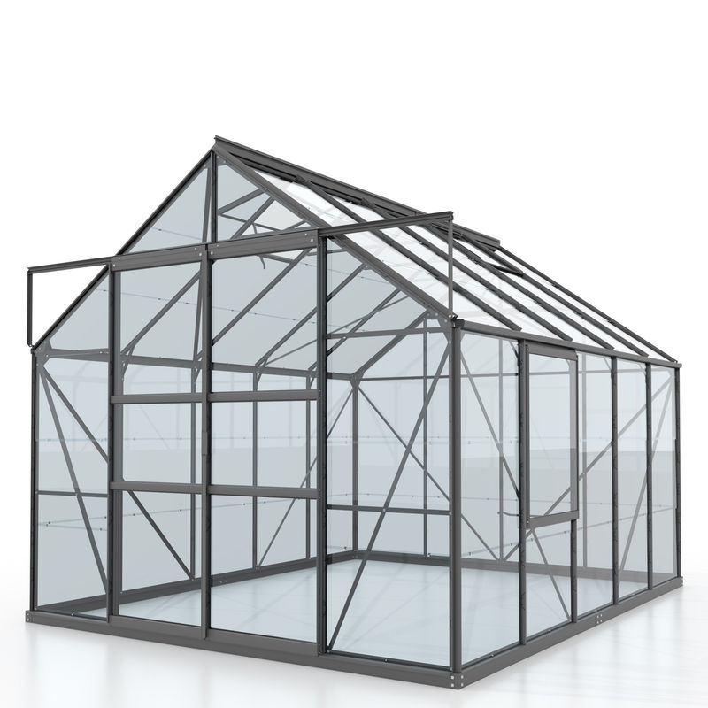 Vitavia Gewächshaus Meridian 2 8300 in Schwarz mit 8,3 m² Fläche, Aluminiumrahmen und 3 mm ESG Sicherheitsglas - Bild 3