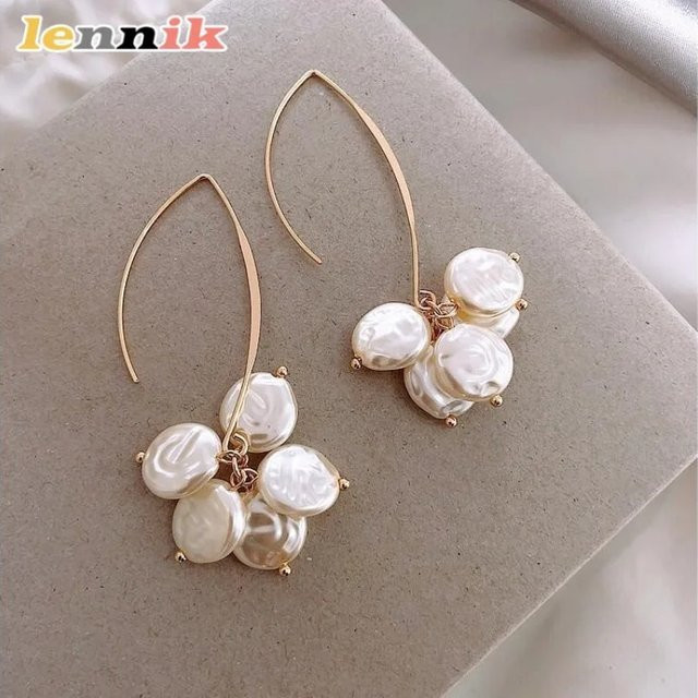 LENNIK Blumenohrringe, Gold, Perle, Damen - Bild 1