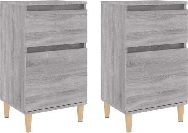 vidaXL Nachttische 2er Set Grau Sonoma, B/T/H: 40 x 35 x 70 cm - Bild 1