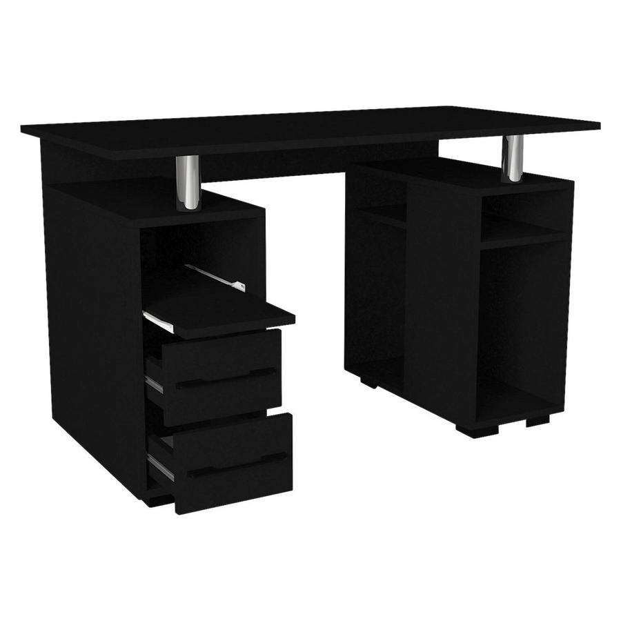 Schreibtisch Bello modern in Schwarz B/T/H: 120 x 60 x 74 cm - Bild 2