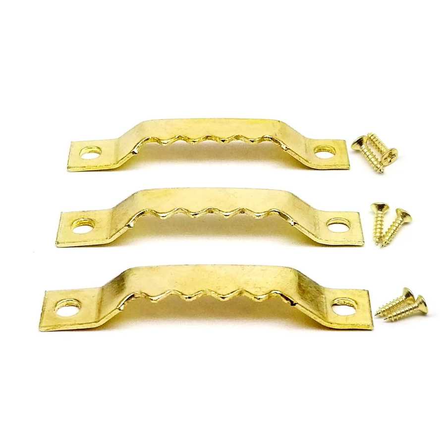 HZYUEGOU Bilderrahmen-Aufhänger Set aus Metall mit Schrauben, 50 Stück goldene Sägezahnhaken für Bilder und Spiegel, Breite: 7 mm, Tiefe: 40 mm - Bild 2