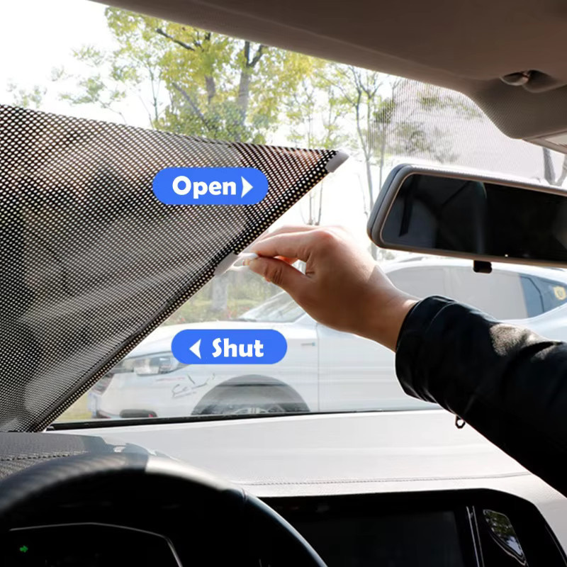 Universeller Sonnenschutz für Autofenster mit Saugnapf, wärmeisolierender Verdunkelungsvorhang mit UV-Schutz in Schwarz - Bild 3