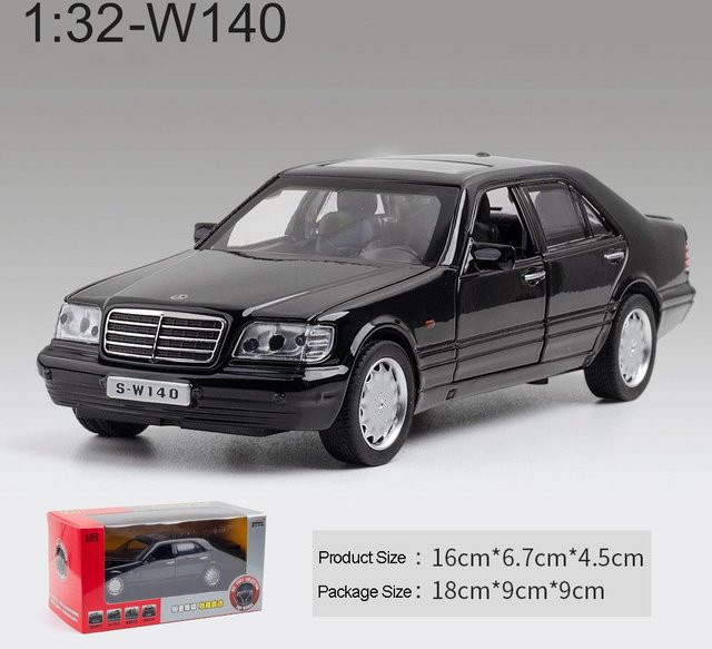 Linyi toy car Benz S-W140 Automodell, 1:32, Metall, ab 14 Jahren - Bild 1
