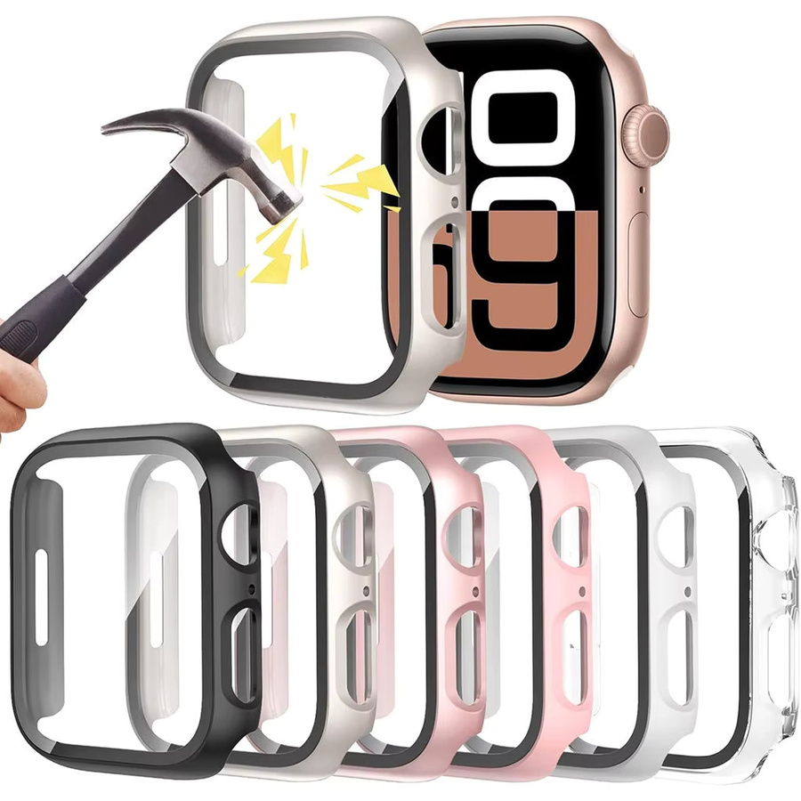 CAOWTAN Displayschutz aus gehärtetem Glas und Schutzfolie für Apple Watch Ultra 2 49mm sowie iWatch Series 11 10 9 8 7 6 5 4 3 2 1 40/44mm in Transparent - Bild 2