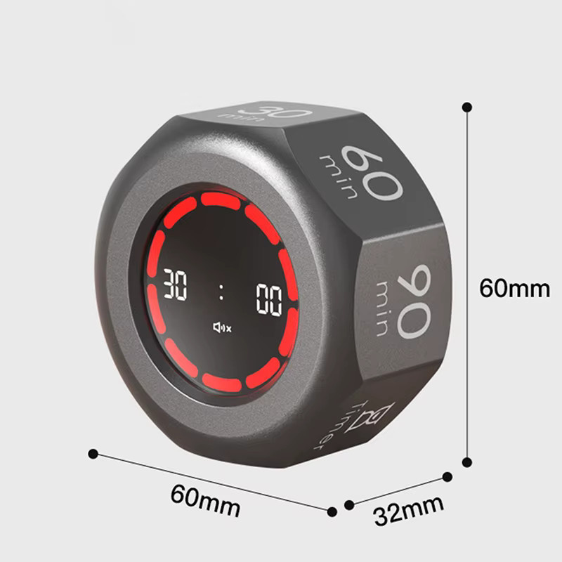 TINSOL Mini Schwerkraftsensor-Flip-Timer in Weiß mit 7 Voreinstellungen für Zuhause, Büro und Küche - Bild 4