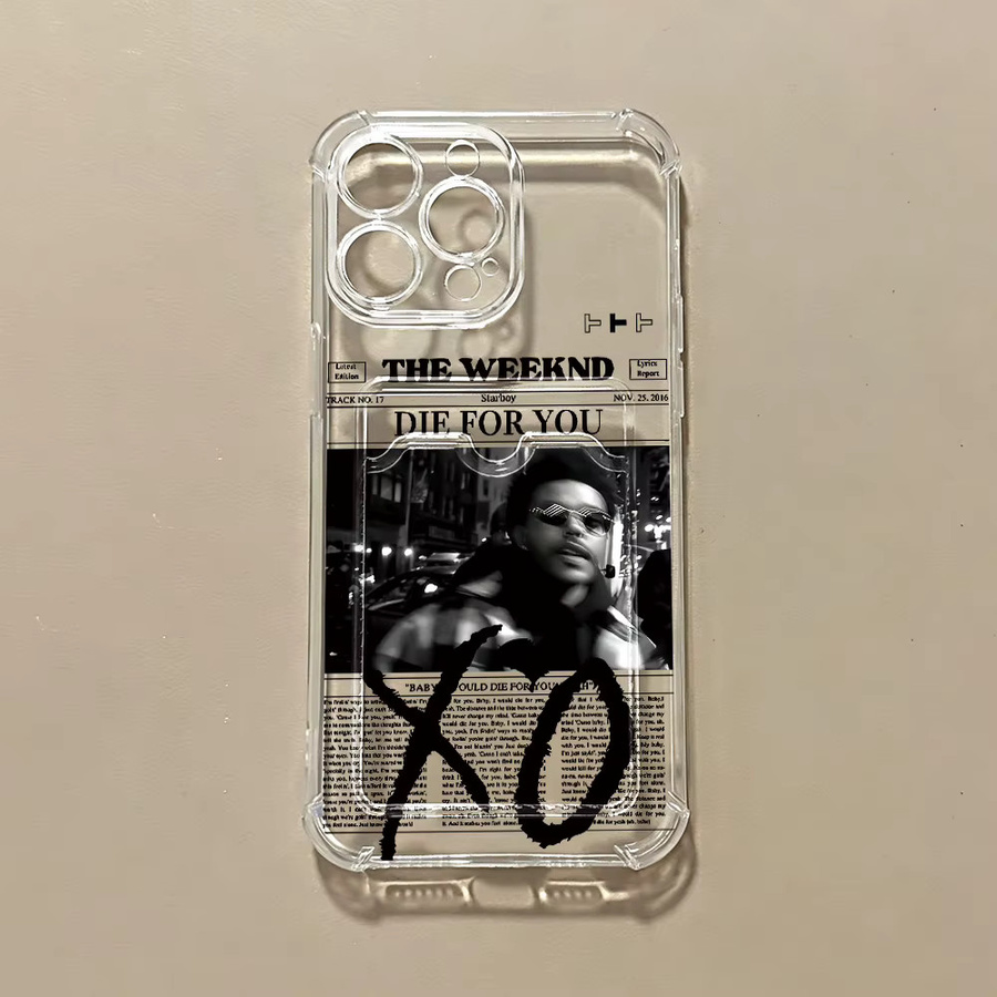 HEISS The Weeknd Fashion Kartenhalter-Hülle für iPhone 17 16 15 14 13 12 11 Pro Max Air Plus Mini, transparente sturzsichere Schutzhülle - Bild 2