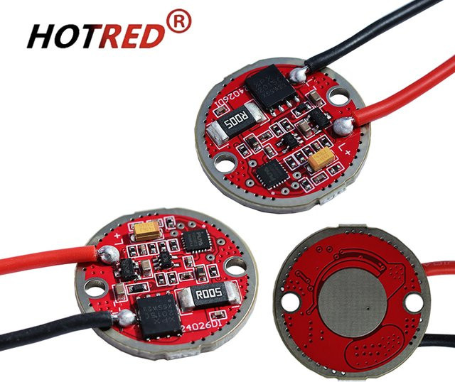HotRed LED-Tauchtaschenlampe Treiberplatine mit Konstantstrom für XHP70 und XHP90 Dioden, 3–4,2 V, 10 A, Durchmesser: 23 mm - Bild 1