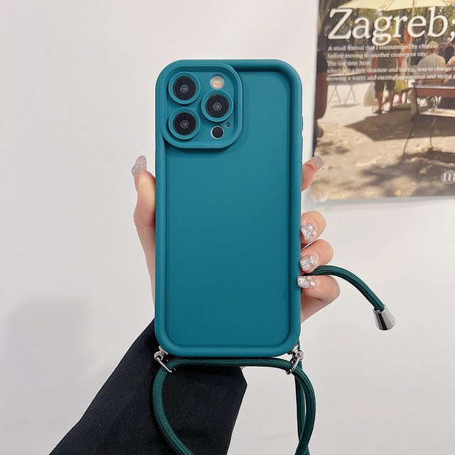 Rui Di Silikon-Handyhülle mit verstellbarem Lanyard für Redmi 13 4G, Redmi 13 PRO 5G Plus und Redmi Note 13 Pro 4G in Petrol - Bild 1
