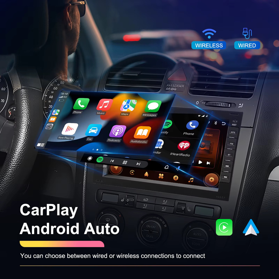 Camecho Android Auto Radio mit GPS und 2 GB RAM + 64 GB Speicher in Schwarz für Volkswagen VW Bora Polo MK3 Passat B5 Jetta Golf 4 T4 T5 mit Carplay - Bild 2