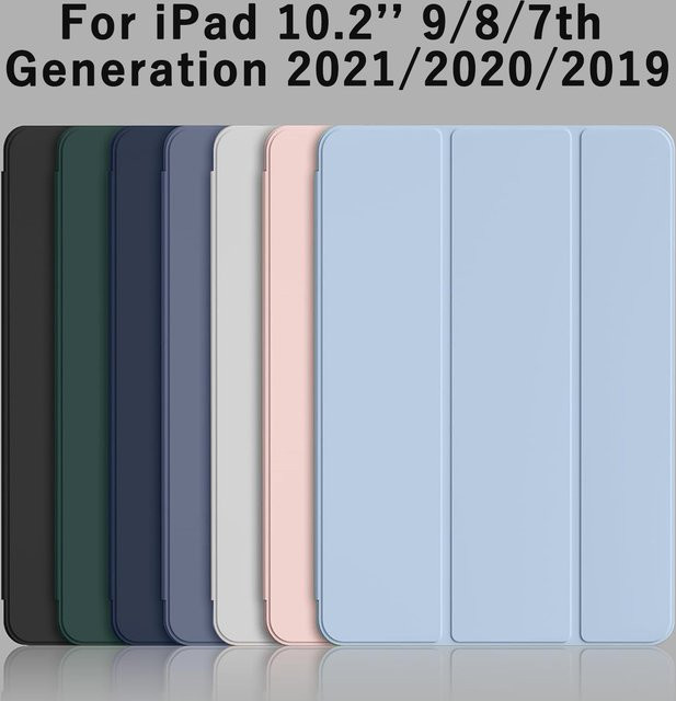 Apple iPad Hülle in Pink mit dreifach gefalteter Flip-Funktion und magnetischem Ständer aus PU-Leder für iPad 7. 8. 9. Generation 10,2 Zoll - Bild 1
