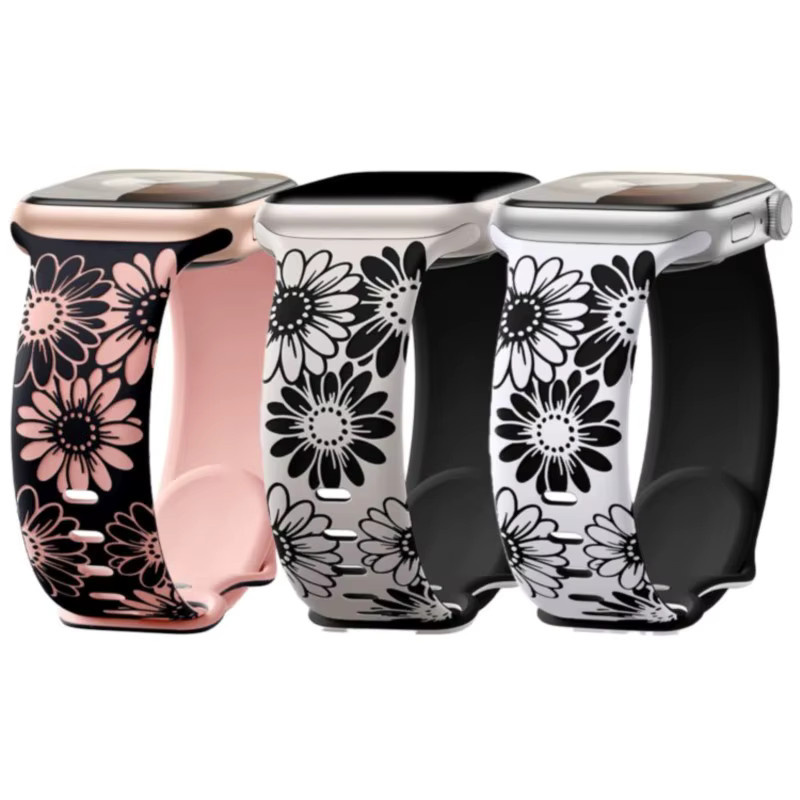 Uhrenarmband Edelstahl, zweifarbig, Sonnenblumen, Unisex - Bild 4