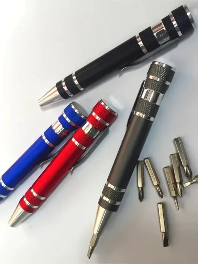 8-in-1 Multitool Stift-Schraubendreher in Silber mit magnetischer Funktion für Reparatur und Installation - Bild 5
