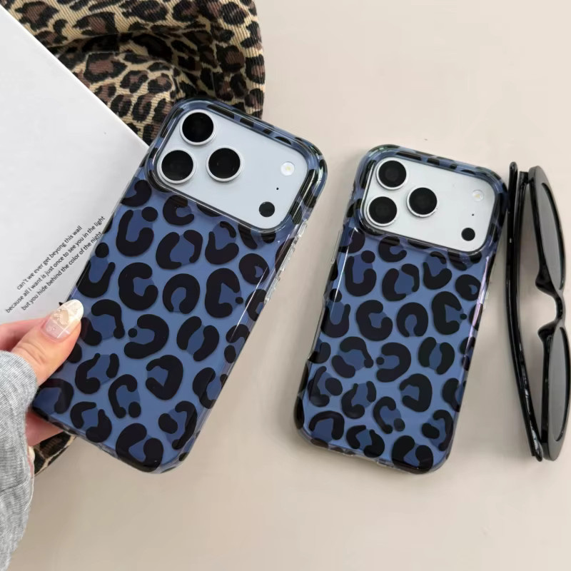 Potdemiel Handyhülle mit blauem Leopardenmuster für iPhone 15, iPhone 16 und iPhone 17 Pro Max, sturzsichere Schutzhülle im Cartoon-Design - Bild 4