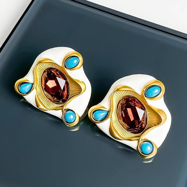 Huitan Ohrstecker Bicolor, Zirkonia, Damen - Bild 1