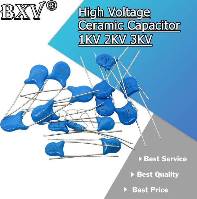 20 Stück BXV Hochspannung Keramikkondensatoren in Blau mit verschiedenen Kapazitäten und Spannungen von 1kV bis 3kV - Bild 1