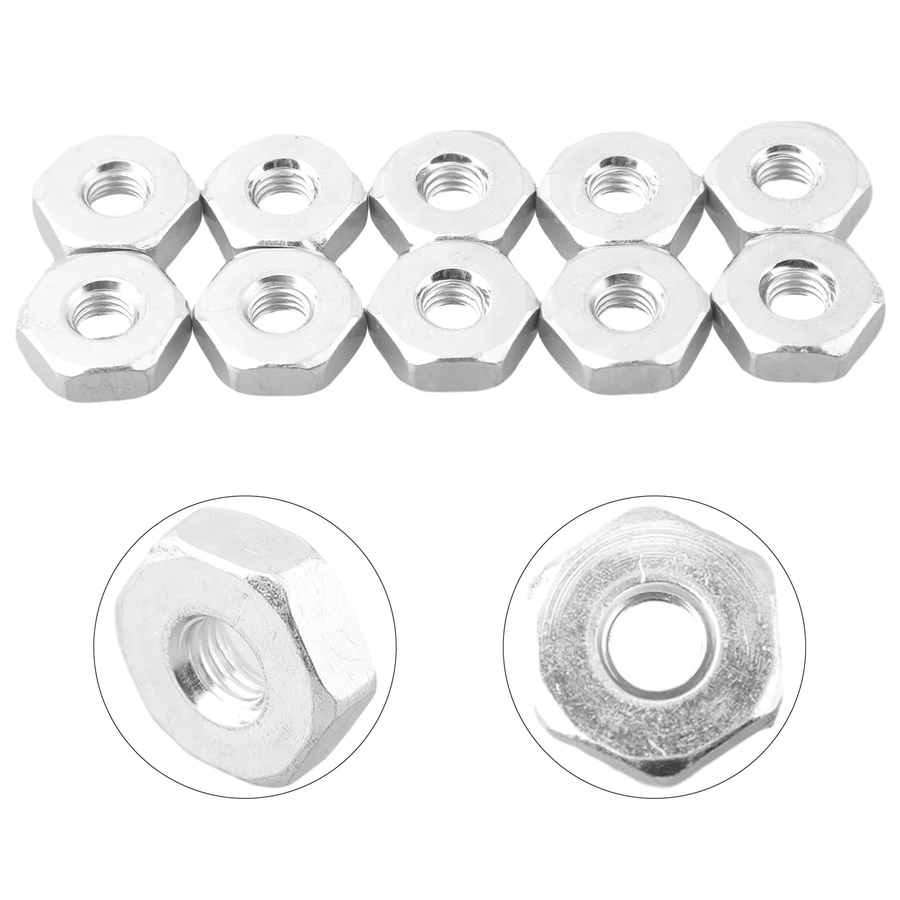 10er Set VIBRATITE M8 Führungsschienenmuttern in Silber für MS 180 250 381 361 440 660 Kettensägen mit 8mm Gewinde - Bild 2