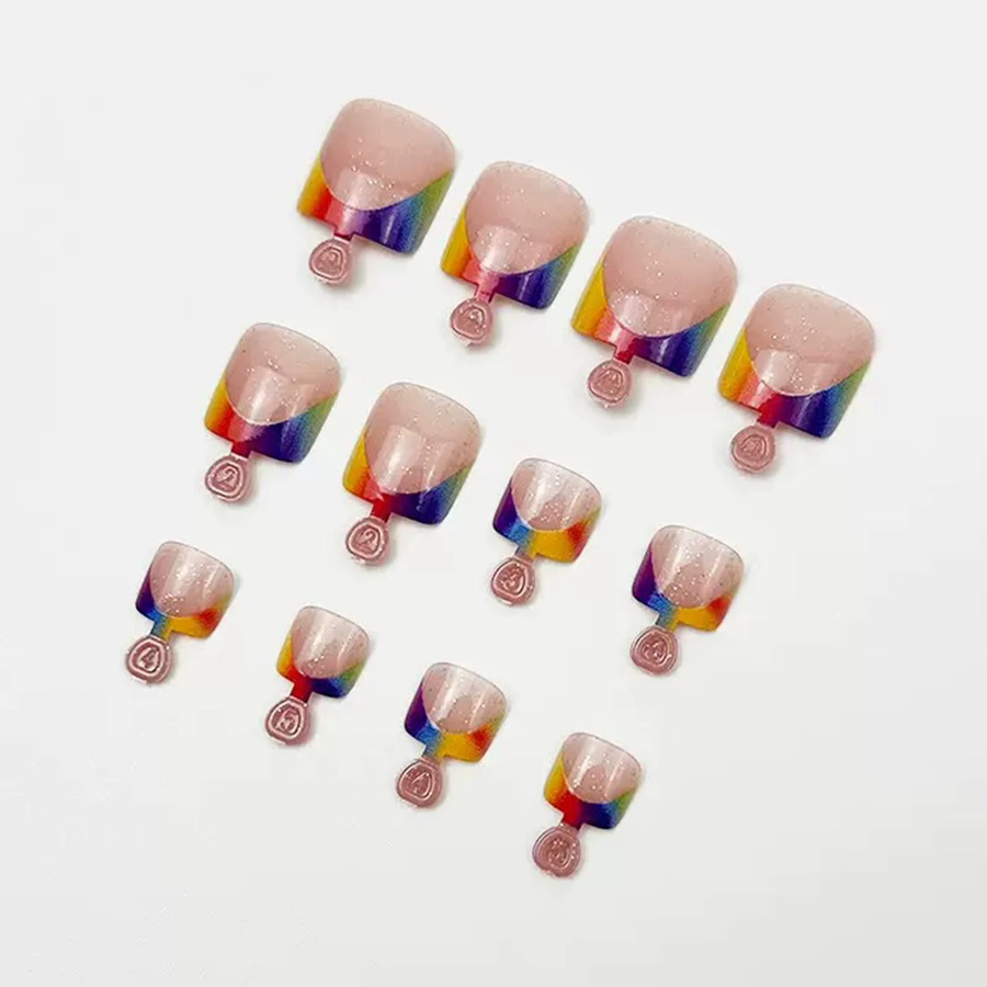 YADORNOS Kunstnägel Zehennägel, nackte Farbe, glänzend, 24 Stück, Unisex - Bild 2