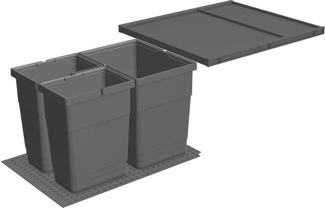 Ninka Abfallsammler Eins2vier für Merivobox, Korpusbreite: 45 cm, Seitenwand: 1,6 cm, Kunststoff, Dunkelgrau - Bild 1