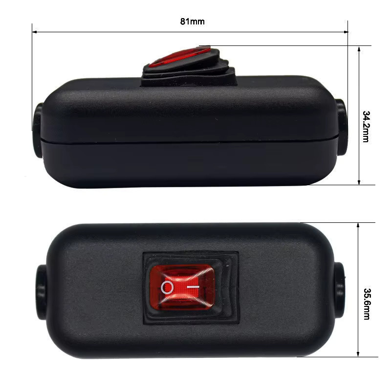 Passvvell Inline-Kabelschalter mit LED-Anzeige, wasserdicht IP65, rot, max. 250 V, 6 A - Bild 3