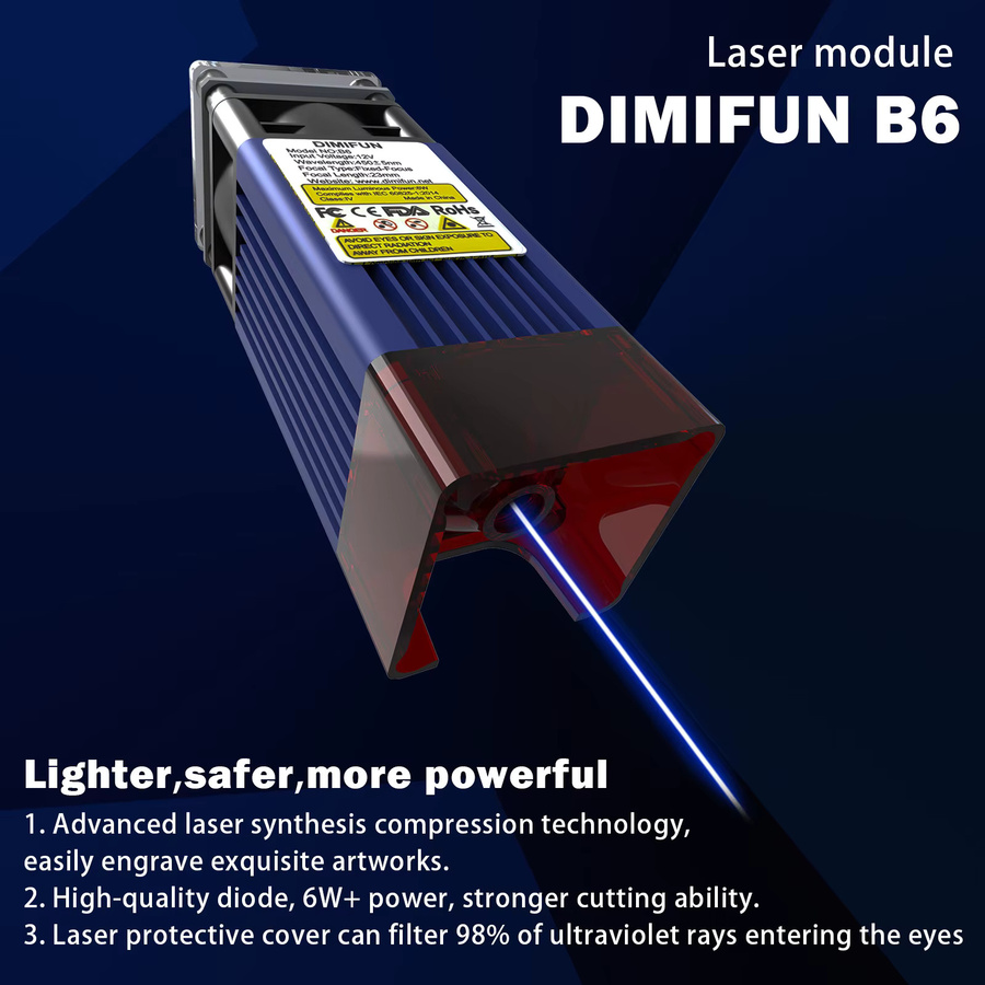 DIMIFUN Laserkopf Upgrade für Lasergravurmaschinen mit 6W oder 12W Laserausgangsleistung für verschiedene Marken - Bild 3