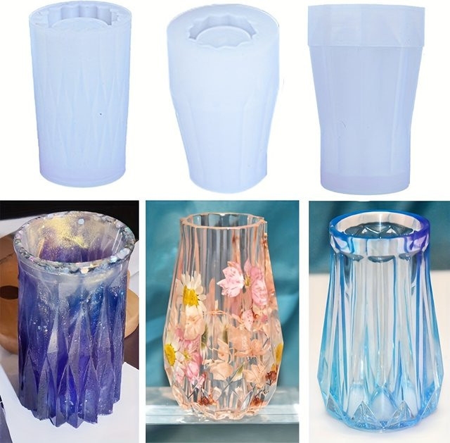 SILIKE LUFEI Silikonform für DIY Kristall-Epoxidharz-Vasen und Blumentöpfe, transparent - Bild 1