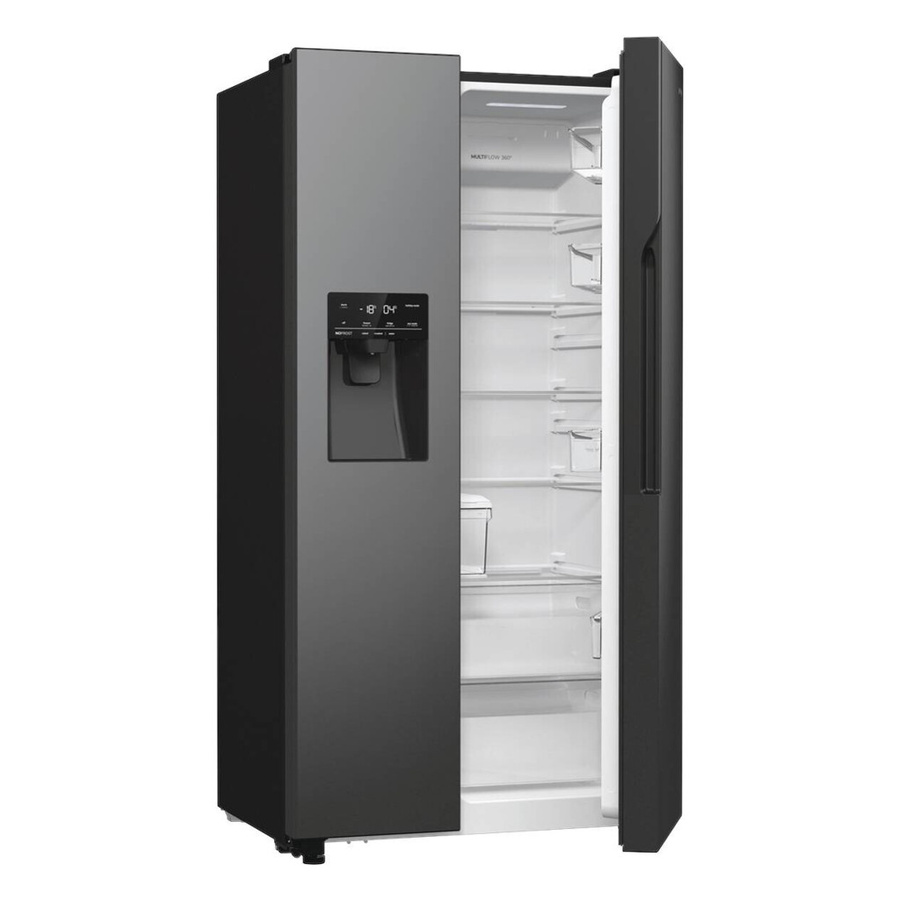 Gorenje Side-by-Side Side-by-Side Kühlschrank NRR9ESBXL Schwarz mit No-Frost und Eiswürfelbereiter, B/H/T: 92 x 179 x 70 cm - Bild 2