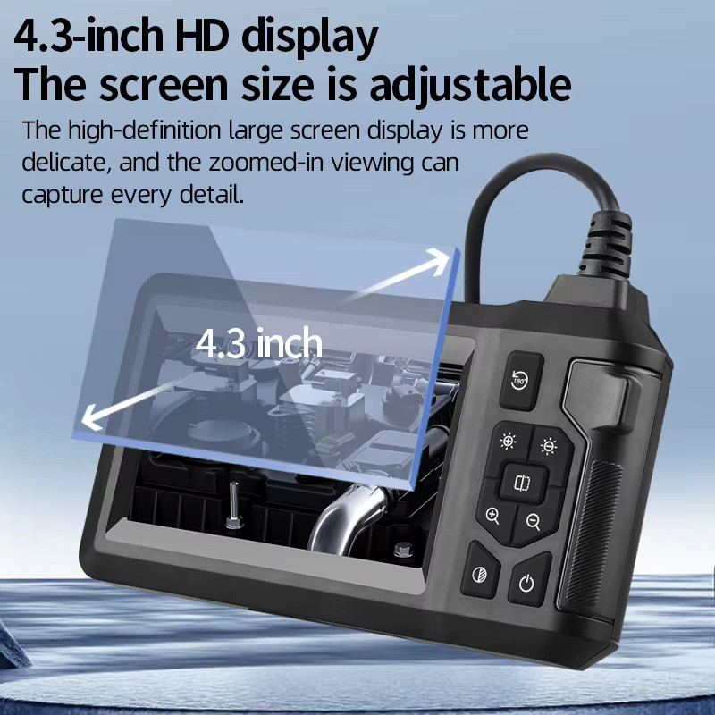 GUANMOU Endoskop Kanalkamera mit 4,3-Zoll-IPS-LCD-Display, 1080P Auflösung, IP67 wasserdicht und einstellbaren LED-Leuchten, Schwarz - Bild 2