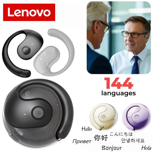 Lenovo T2 Bluetooth In-Ear Kopfhörer mit KI-Echtzeit-Sprachübersetzung für 144 Sprachen - Bild 1