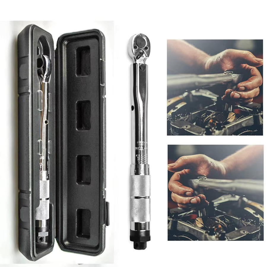 Präziser Ratschen-Drehmomentschlüssel mit Vierkantantrieb 3/8 Zoll und 1/2 Zoll, einstellbarer Bereich 5–150 Nm, Farbe Silber - Bild 4