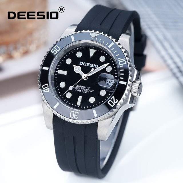 Deesio Armbanduhr, Automatik, Edelstahlgehäuse, 41 mm, Silikon, Herren - Bild 1
