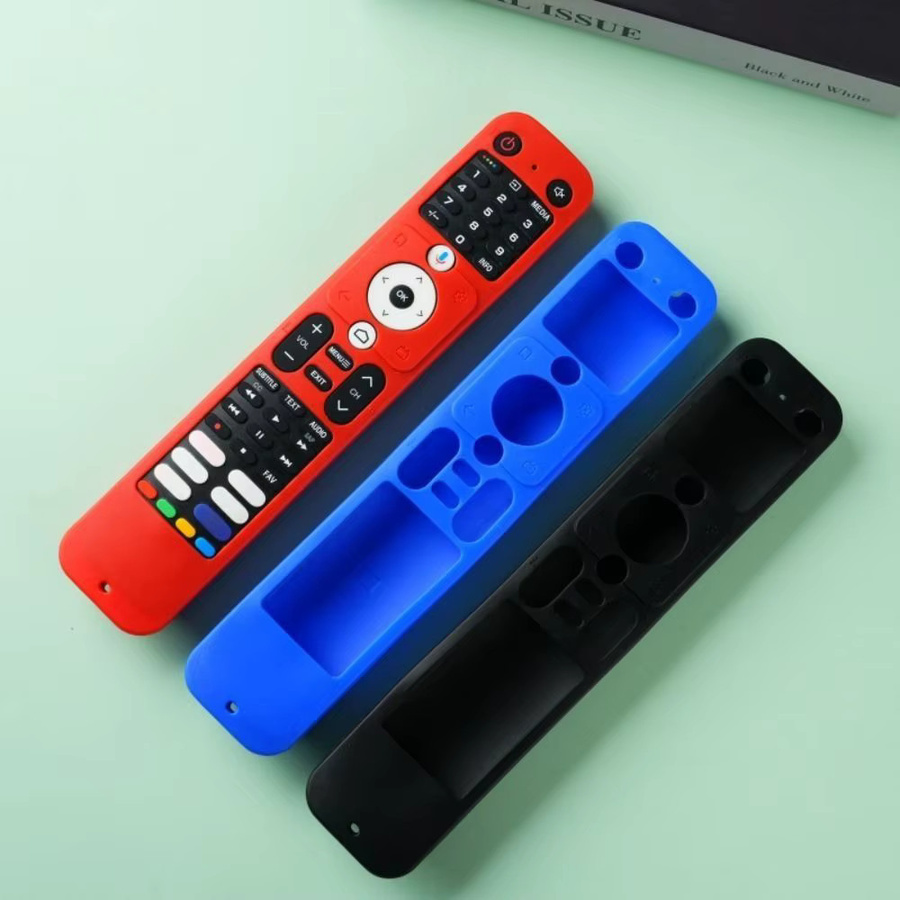 Silikon-Schutzhülle mit Trageband für Haier Smart TV-Fernbedienung HTR-U32 in Blau, stoßfeste Softshell-Hülle - Bild 4