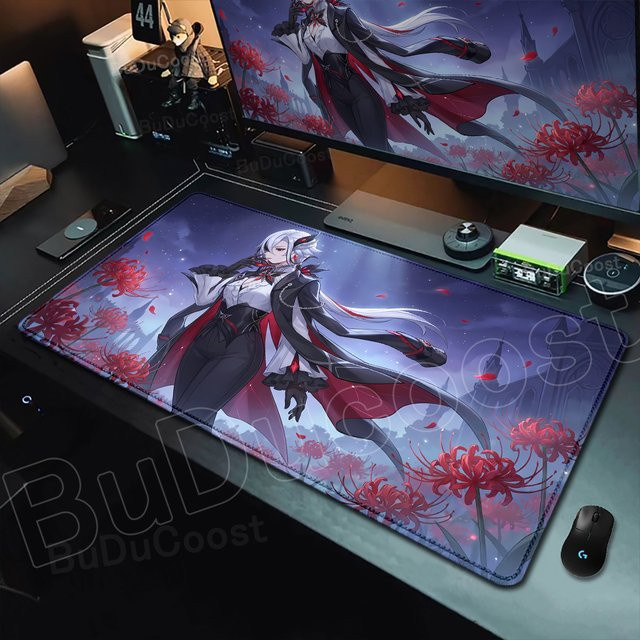 BuDuCoost Gaming Mauspad Genshin Impact Arlecchino Design Multicolor Schreibtischunterlage für PC und Laptop - Bild 1