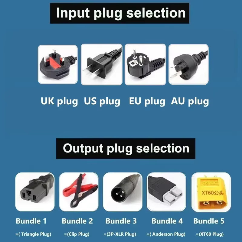 luxuglow Intelligentes LiFePO4 Batterieladegerät für 16S 17S 19S 20S Lithium-Schnellladegerät in Schwarz - Bild 2