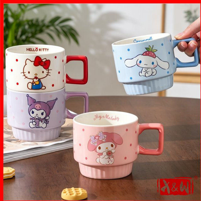 X&W Sanrio Hello Kitty Keramikbecher, stapelbar, Mehrfarbig, 280 ml - Bild 1