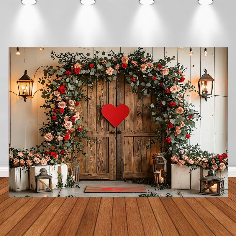 LS Fotohintergrund Vintage Rote Rose Wanddekoration für Valentins-Porträts - Bild 2