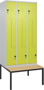 C+P Z-Spind Classic PLUS Sitzbank mit 6 Fächern und Sicherheits-Drehriegel, Sitzfläche aus Buche-Hartholz, B/H/T: 212,0 x 81,5 x 90,0 cm - Bild 1