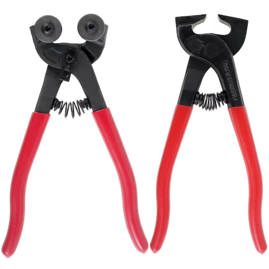 Toorise 2-teiliges Glasfliesen-Zangen-Set in Rot mit rutschfestem Griff und Rädern zum Schneiden von Glasmosaik und Keramikfliesen - Bild 5