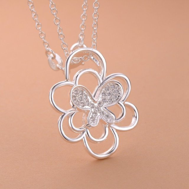 SAY Halskette, Schmetterlingsanhänger, 925 Silber, Zirkonia, Damen - Bild 1