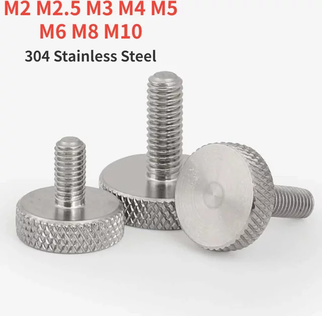 GB835 Rändelschraube aus 304 Edelstahl mit Flachkopf in Silber für Glas und Vorhangwände - Bild 1
